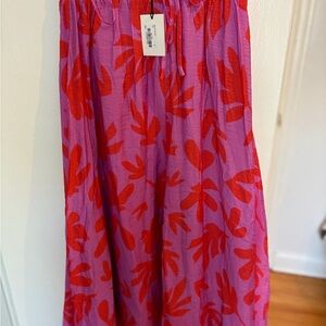 Floral Red and Purple Maxi Skirt